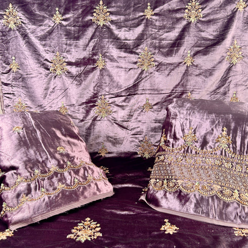 Cut Dana Thread Sequins Work Velvet Fabric - F5197